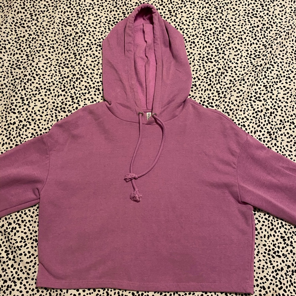 Purple Cropped Hoodie